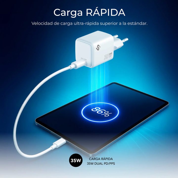 Subblim cargador GaN 35W charger USB-C (SUBCHG-6G3510)