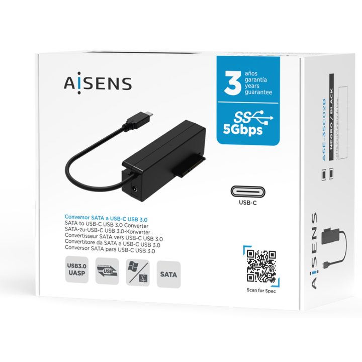 AISENS Adaptador ASE-35C02B SATA para USB-C USB 3.0/USB3.1 GEN1 para…