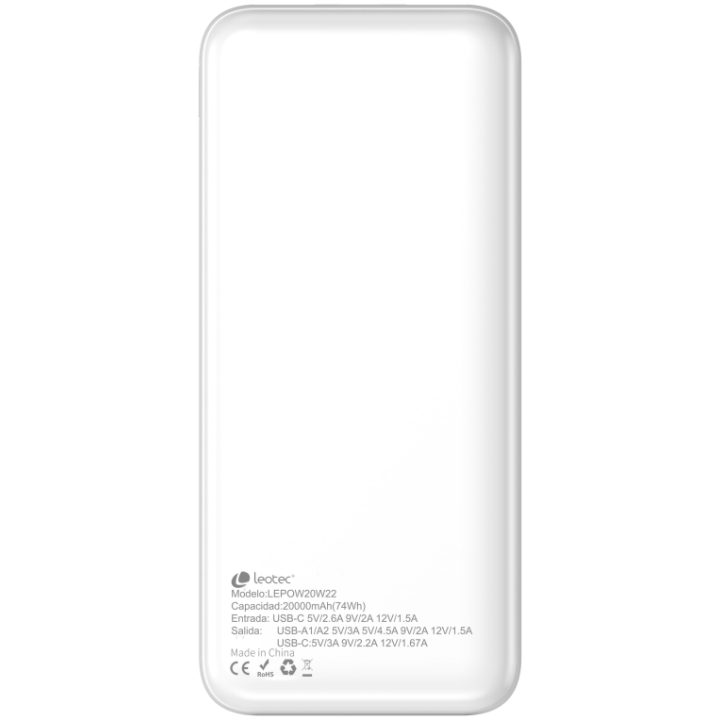 Leotec digital lifestyle Powerbank Leotec PD20W 20000mAh White…
