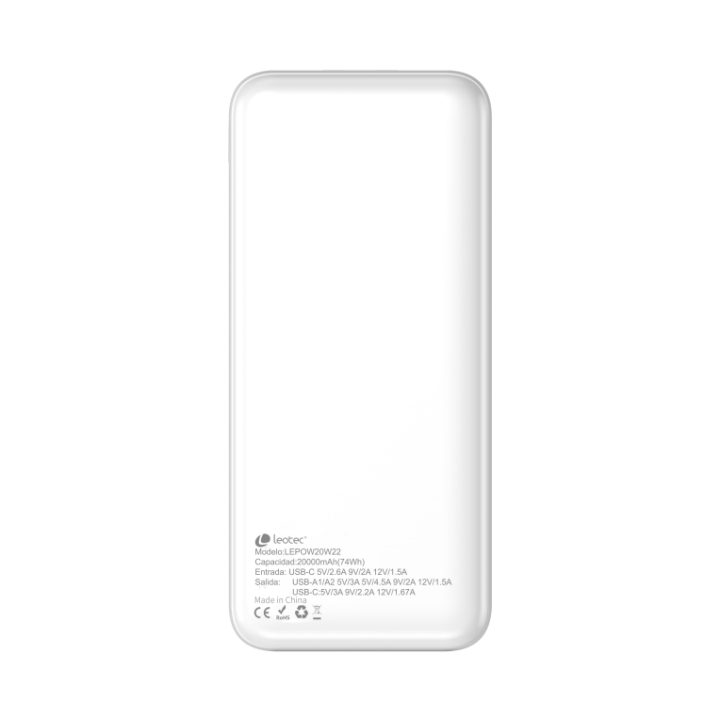 Leotec digital lifestyle Powerbank Leotec PD20W 20000mAh blanco…