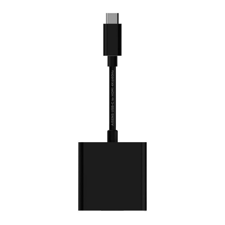 AISENS Conversor USB-C para HDMI 4k@60Hz, USB-C/M-HDMI/H, Preto, 15cm