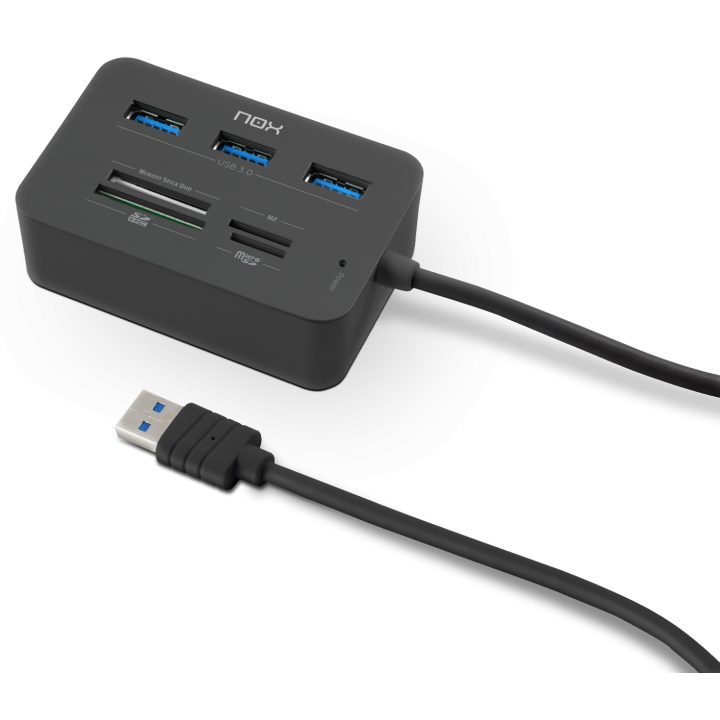 Leitor de cartões + hub USB 3.0 NOX reader one (NXLITERDRONE)