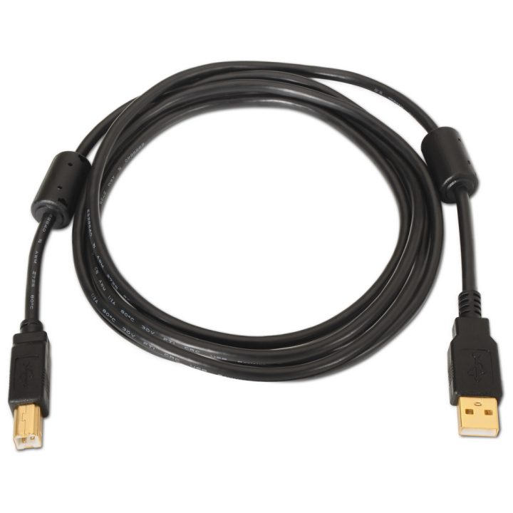 AISENS A101-0010 USB Cable USB 2.0 3 m USB A USB B Black