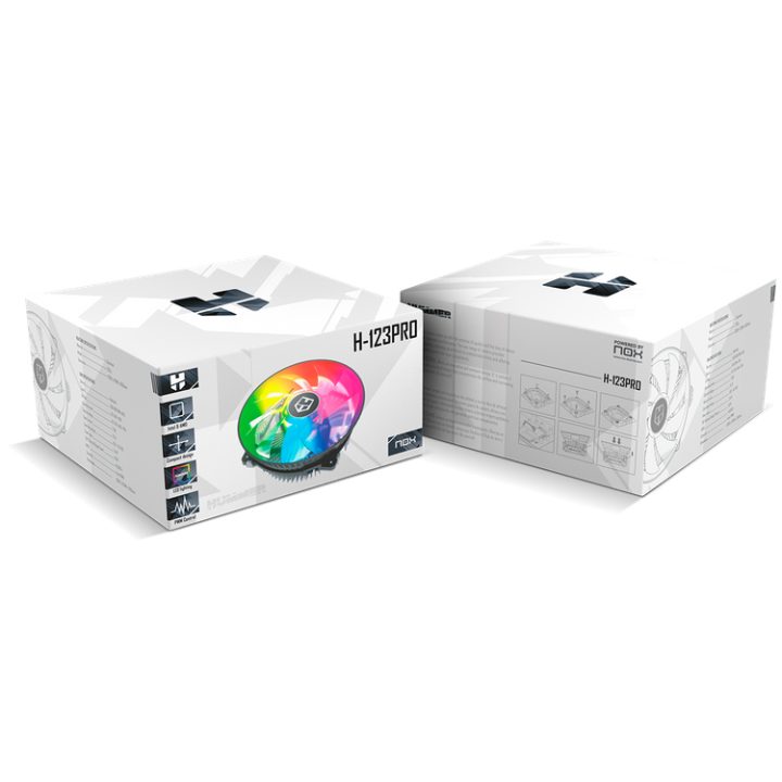 Ventilador dissipador NOX Hummer H-123 PRO VEN 120mm ARGB-63mm altura…
