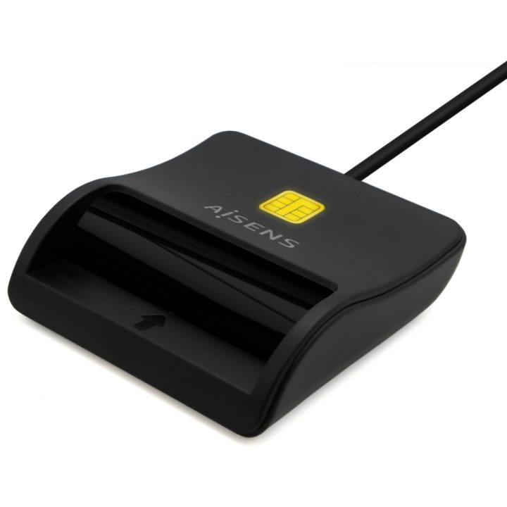 AISENS Smart Card Reader for DNI, USB-C, Black