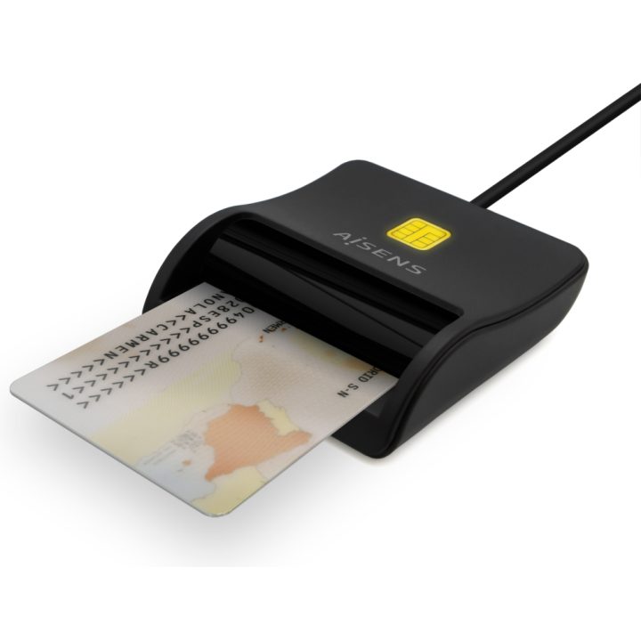 AISENS Smart Card Reader for DNI, USB-C, Black