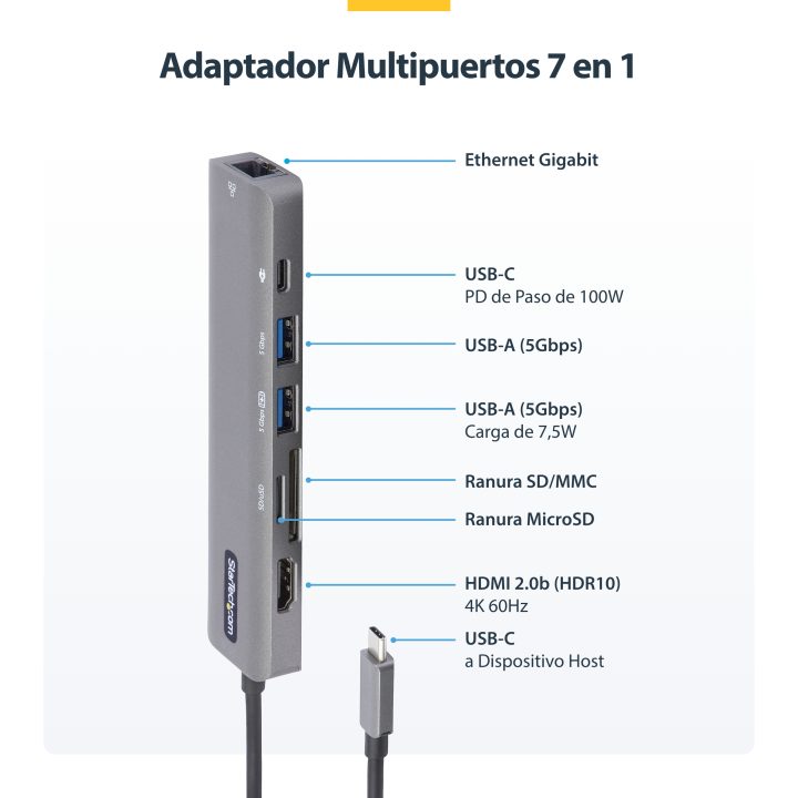 StarTech.com Docking Station USB-C a HDMI 4K60 100W - Adaptador…