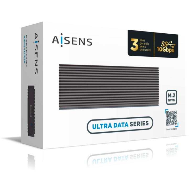AISENS M.2 (NGFF) ASM2-023GR NVMe to USB3.2 Gen2 External Enclosure…