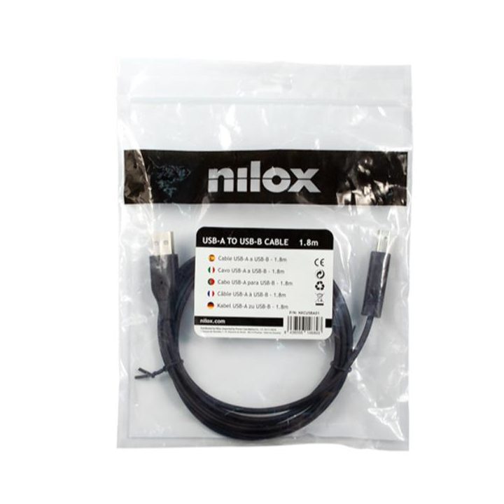 Nilox USB-A to USB-B Cable (FOR PRINTER) - 1.8 Meters