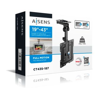 AISENS Suporte de Teto Rotativo, Dobrável para Monitor/TV 20Kg de…