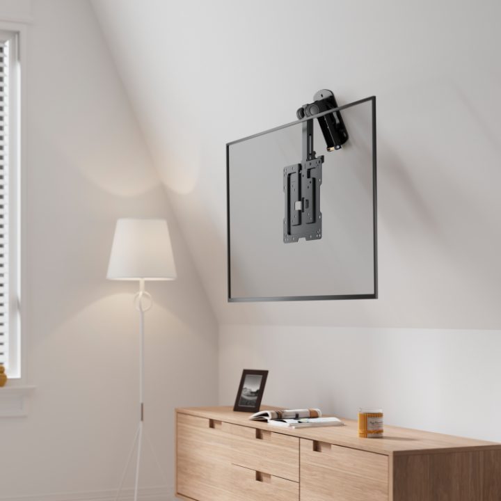 AISENS Swivel Ceiling Mount, Foldable for Monitor/TV 20kg 19-43, Black