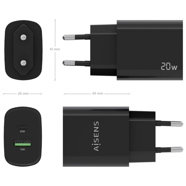 AISENS A110-0755 Universal Mobile Device Charger Black AC Fast…