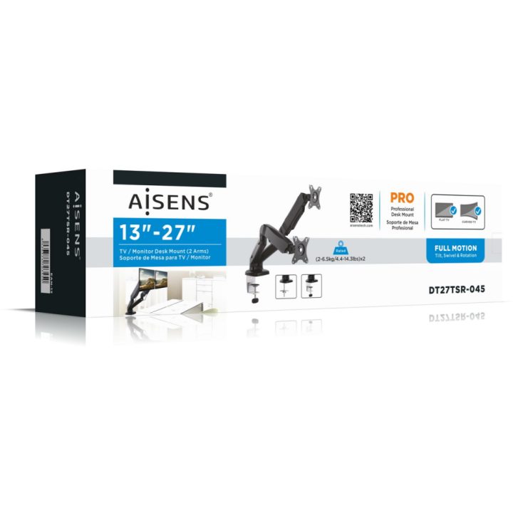 AISENS DT27TSR-045 soporte para monitor 32" Escritorio Negro