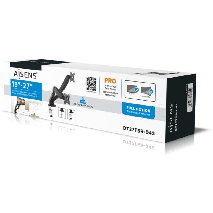 AISENS DT27TSR-045 soporte para monitor 32" Escritorio Negro