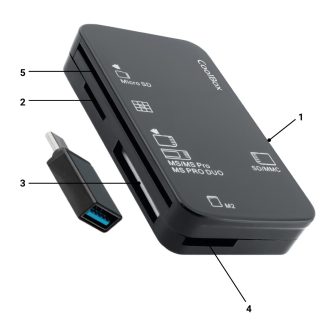 CoolBox EXTERNAL CARD READER CRE4 + DNIe READER + SIM + USB-C ADAPTER