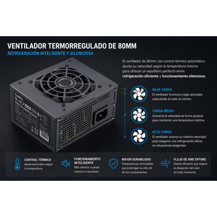 CoolBox FONTE DE ALIMENTAÇÃO SFX BLACK550 GR-S 550W PRETA