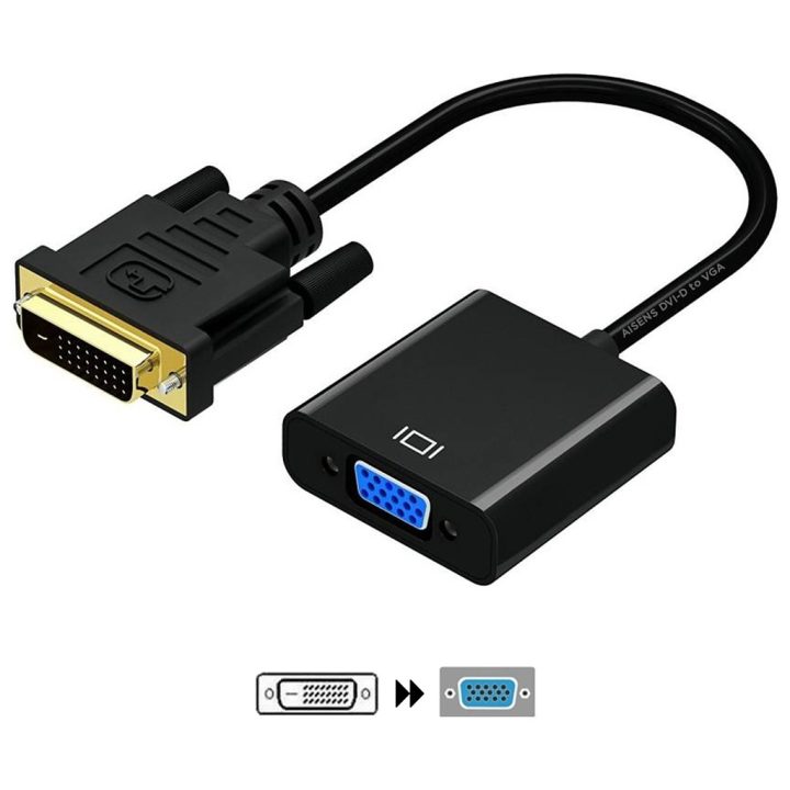 AISENS CONVERSOR DVI-D A VGA, 24+1/M-HDB15/H, NEGRO, 10CM