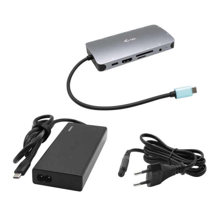 i-tec Metal USB-C Nano Dock HDMI/VGA with LAN + Universal Charger 77 W