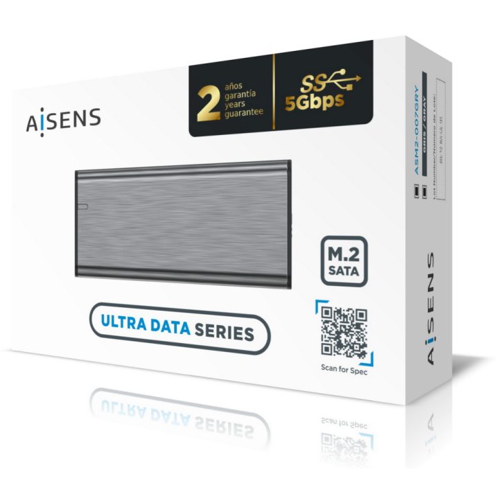 AISENS Caixa Externa M.2 (NGFF) ASM2-007GRY SATA A USB3.1 Gen1…