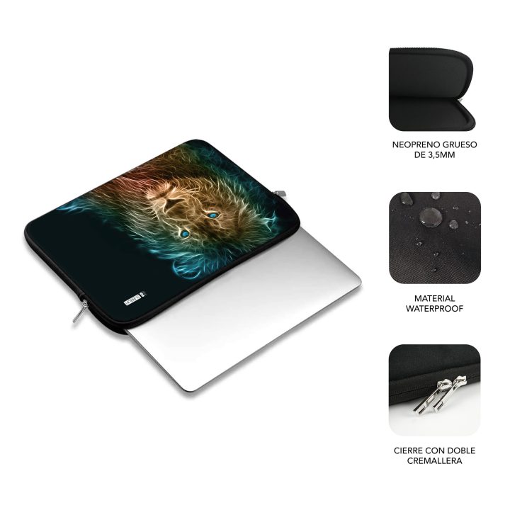 Capa Subblim trendy sleeve para portátil 15,6 polegadas neo leon…