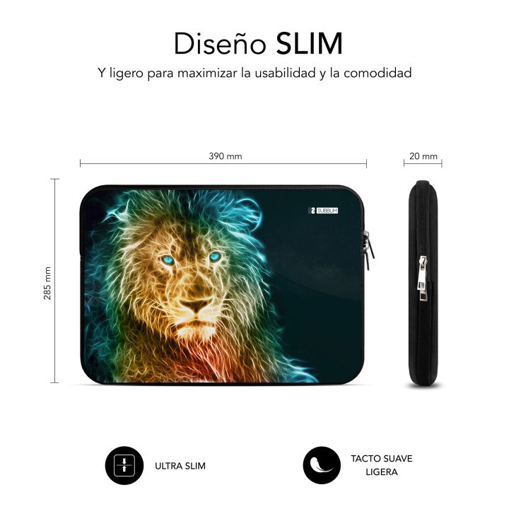 Capa Subblim trendy sleeve para portátil 15,6 polegadas neo leon…