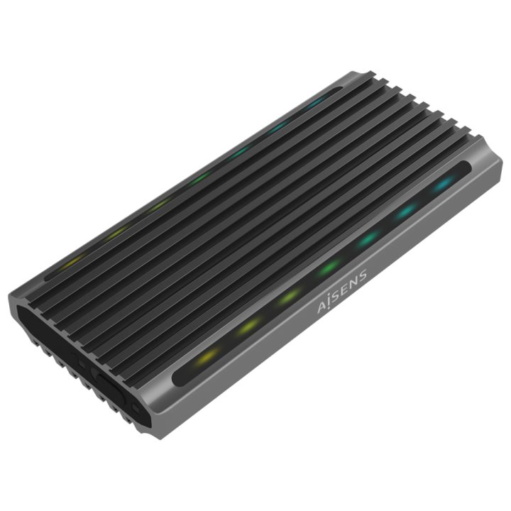 AISENS M.2 RGB Gaming External Enclosure ASM2-RGB011GR SATA/NVMe A…