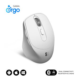 Rato sem fios Subblim curve ergo dual branco (SUBMO-EDCON02)