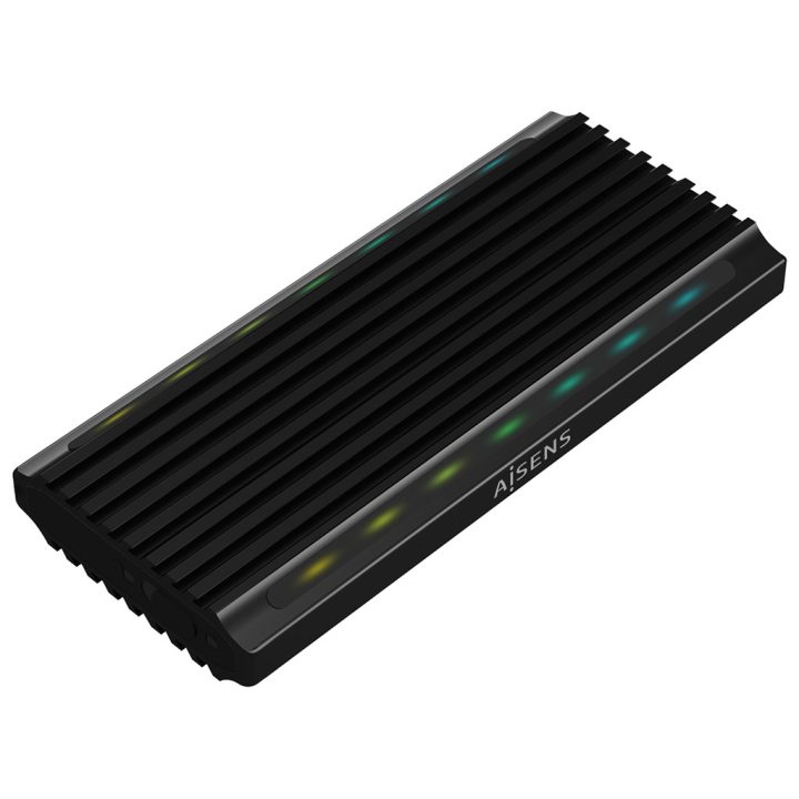 AISENS M.2 RGB Gaming External Enclosure ASM2-RGB012B SATA/NVMe A…