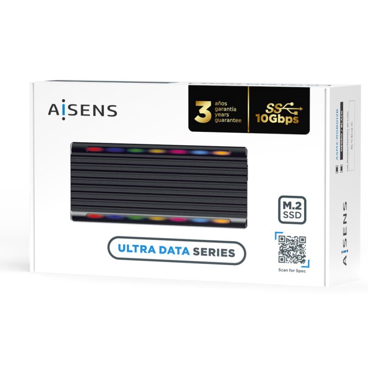 AISENS Caixa Externa M.2 RGB Gaming ASM2-RGB012B SATA/NVMe A USB3.1…