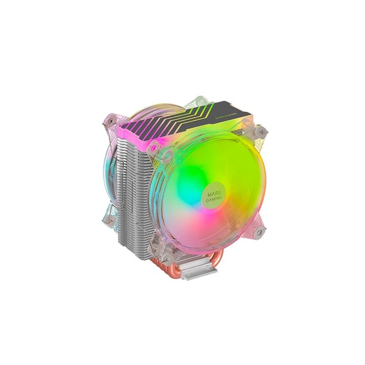 Mars Gaming Triple ARGB CPU Cooler, 6 HCT Heatpipes, 220 W TDP, 2 12…