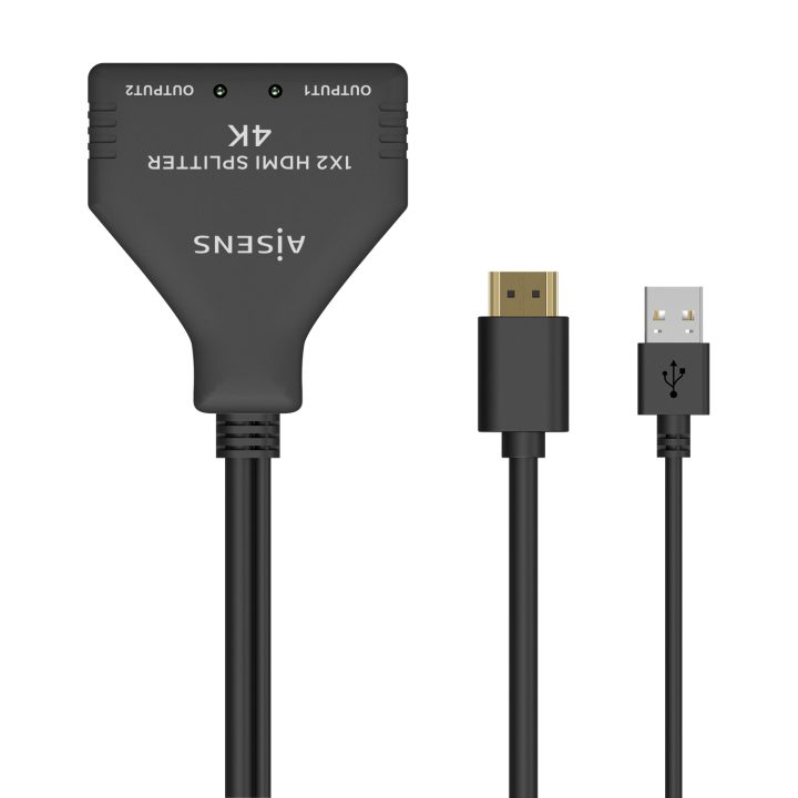 AISENS HDMI Duplicador 4K@30HZ 1×2 con Alimentación USB y Cable…