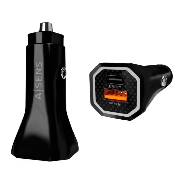 Carregador de Carro AISENS 38W, 1XUSB-C PD3.0 20W, 1XUSB-A QC3.0 18W…