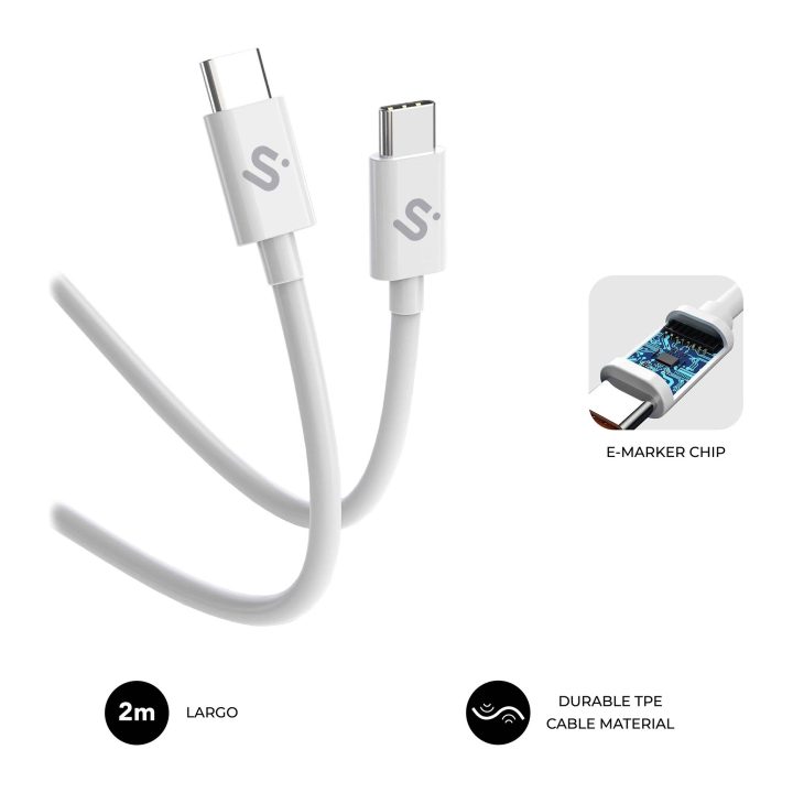 Cabo Subblim cable plus 100W c-c 2m branco (SUBCAB-C10011)