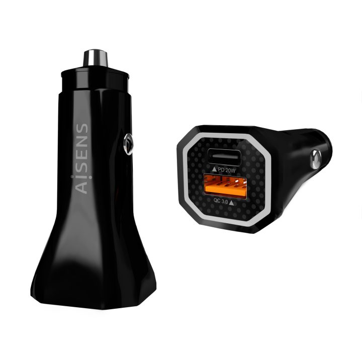 Carregador de Carro AISENS 38W, 1XUSB-C PD3.0 20W, 1XUSB-A QC3.0 18W…