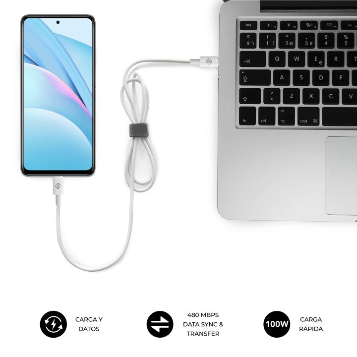Cabo Subblim cable plus 100W c-c 2m branco (SUBCAB-C10011)