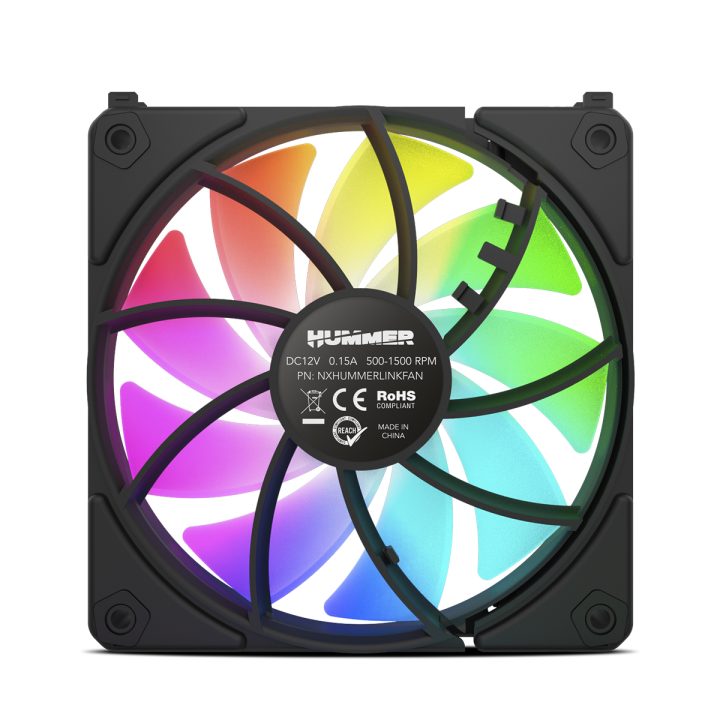 NOX Hummer EasyLink ARGB 120mm Case Fan Black (NXHUMMERLINKBK)