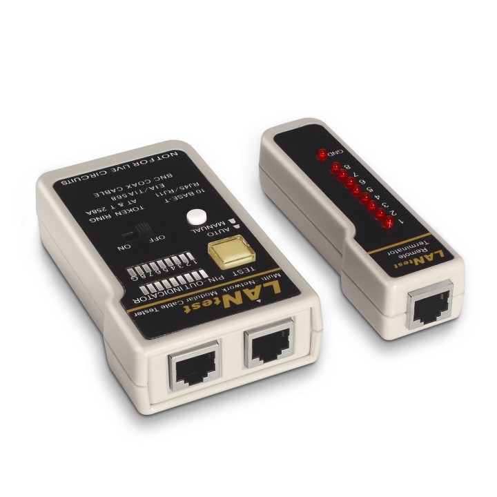 AISENS A142-0314 Network Cable Tester UTP/STP Cable Tester Black, Gray