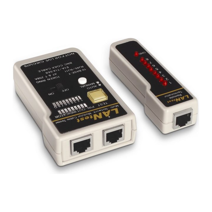AISENS A142-0314 Network Cable Tester UTP/STP Cable Tester Black, Gray