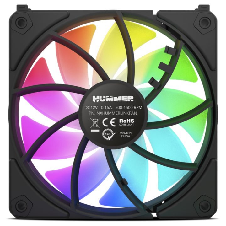 NOX Hummer EasyLink ARGB 120mm Case Fan Black (NXHUMMERLINKBK)