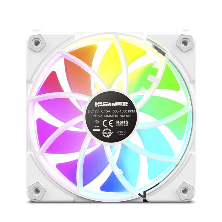 Ventilador de caixa NOX hummer easylink ARGB 120mm branco…