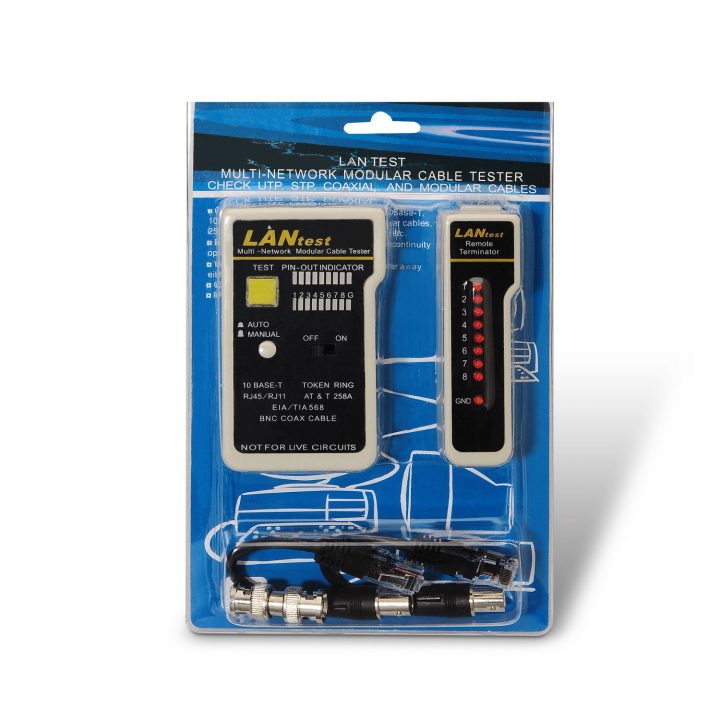 AISENS A142-0314 Network Cable Tester UTP/STP Cable Tester Black, Gray