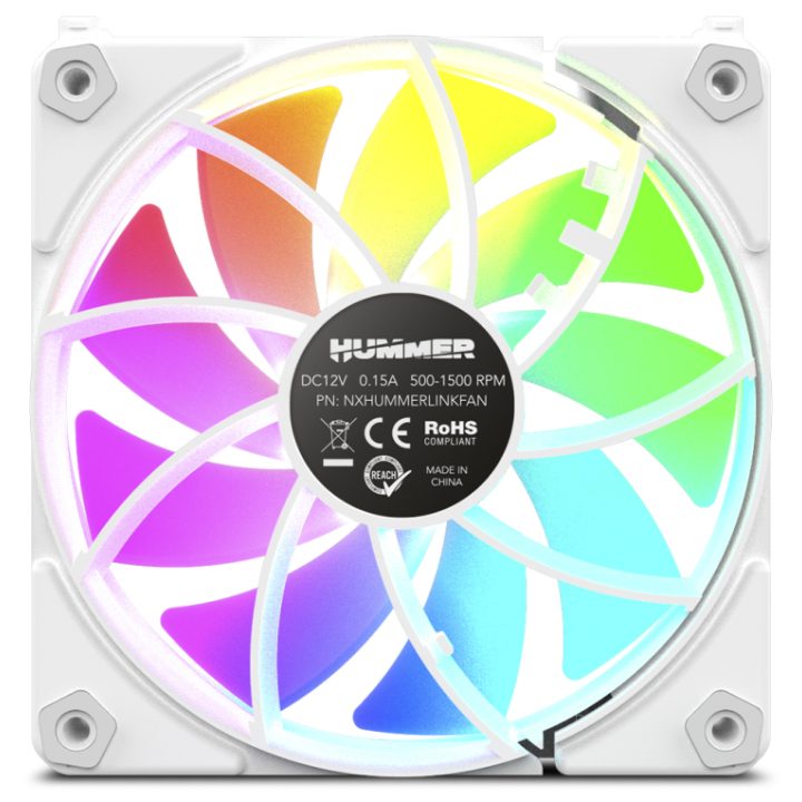 Ventilador de caixa NOX hummer easylink ARGB 120mm branco…