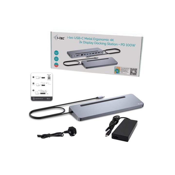 i-tec USB-C Metal Ergonomic 3x 4K Display Docking Station + Power…