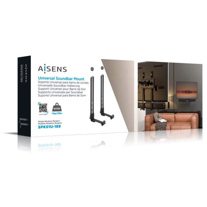 AISENS Suporte Universal para Barra de Som, Preto