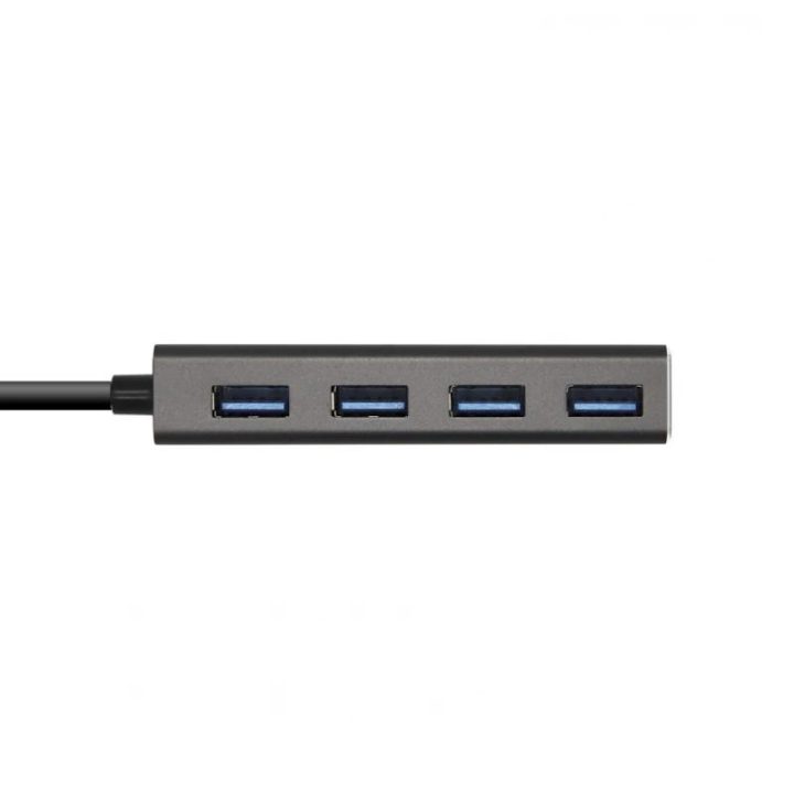 AISENS Hub USB 3.1 USB-C, USB-C/M - 4 x Tipo A/H, Gris, 15 cm