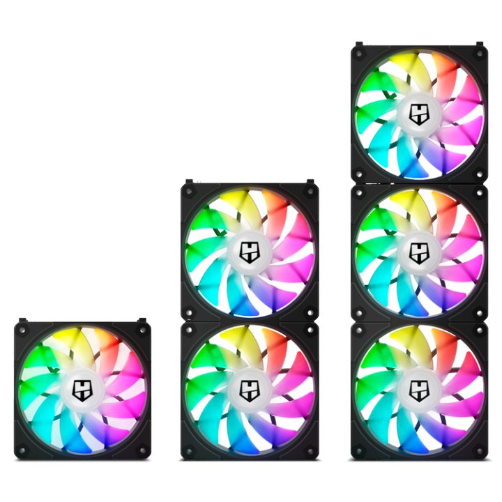 NOX hummer easylink | Kit de ventoinhas ARGB pretas…