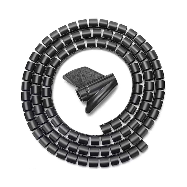 AISENS Spiral Cable Organizer 25mm, Black, 1.0m