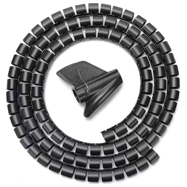 AISENS Spiral Cable Organizer 25mm, Black, 1.0m