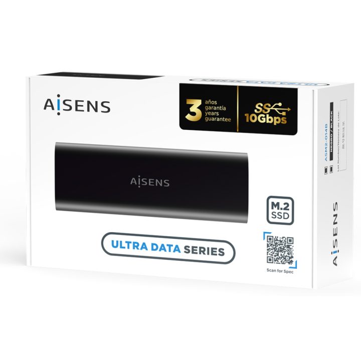 AISENS M.2 (NGFF) External Enclosure ASM2-014B SATA/NVMe A USB3.1…