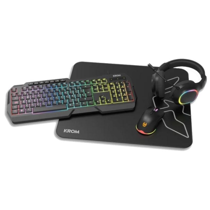 Krom KENTA PC Combo Gaming 4-in-1 RGB Black (NXKROMKENTASP)